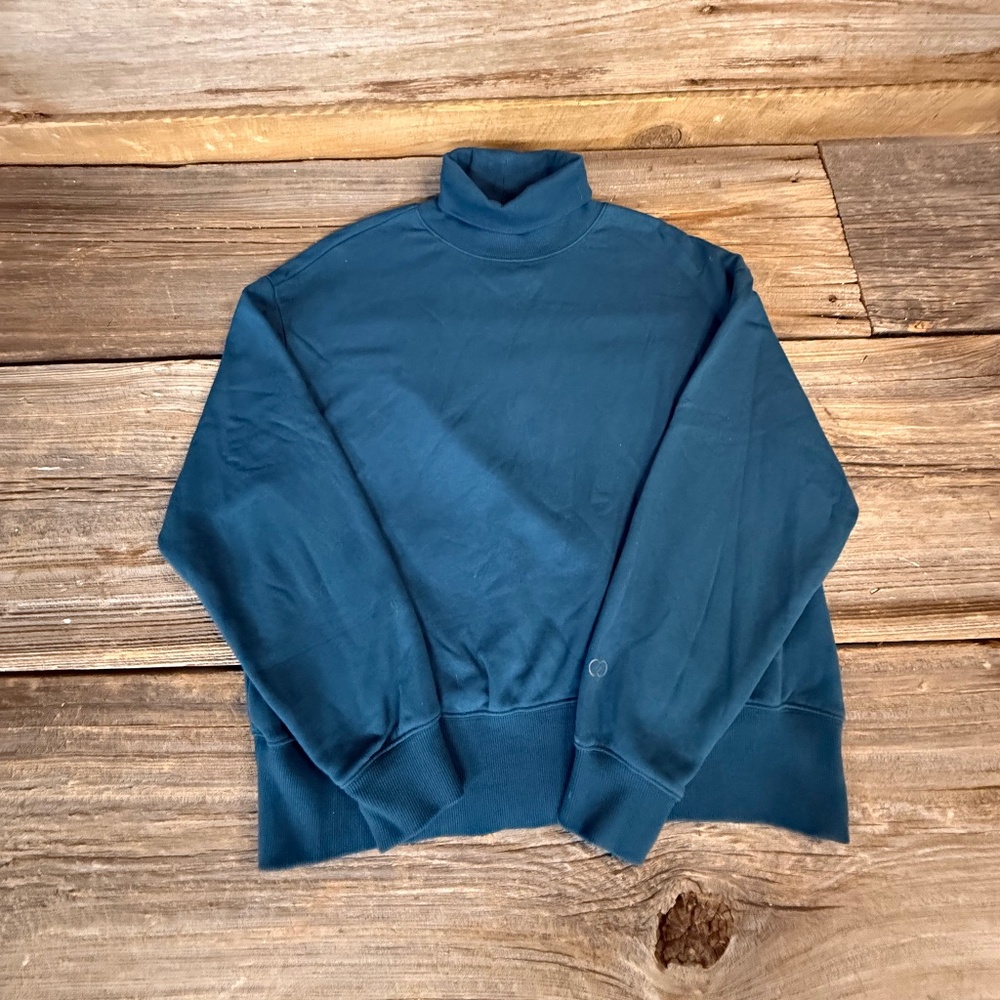 Calia Turtleneck fleece top, Teal , Medium, like new